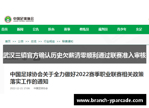 武汉三镇官方确认历史欠薪清零顺利通过联赛准入审核